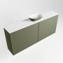 Mondiaz Fowy toiletmeubel 120x50x23cm army mat 0 kraangaten wasbak: midden 2 deuren solid surface met blad MDF kleur wasbak: Groen Wit FOWY59028armyarmy - Thumbnail 2