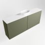 Mondiaz Fowy toiletmeubel 120x50x23cm army mat 0 kraangaten wasbak: midden 2 deuren solid surface met blad MDF kleur wasbak: wit FOWY59028armytalc - Thumbnail 3