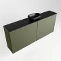 Mondiaz Fowy toiletmeubel 120x50x23cm army mat 0 kraangaten wasbak: midden 2 deuren solid surface met blad MDF kleur wasbak: zwart FOWY59028armyurban - Thumbnail 2