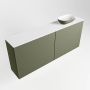 Mondiaz Fowy toiletmeubel 120x50x23cm army mat 0 kraangaten wasbak: rechts 2 deuren solid surface met blad MDF kleur wasbak: Groen Wit FOWY59030armyarmy - Thumbnail 2