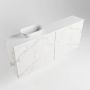 Mondiaz Fowy toiletmeubel 120x50x23cm Carrara mat 0 kraangaten wasbak: links 2 deuren solid surface met blad Melamine kleur wasbak: wit FOWY59029Carraratalc - Thumbnail 2