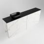 Mondiaz Fowy toiletmeubel 120x50x23cm Carrara mat 1 kraangat wasbak: links 2 deuren solid surface met blad Melamine kleur wasbak: zwart FOWY59026Carraraurban - Thumbnail 2