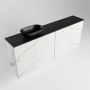 Mondiaz Fowy toiletmeubel 120x50x23cm Carrara mat 0 kraangaten wasbak: links 2 deuren solid surface met blad Melamine kleur wasbak: zwart FOWY59029Carraraurban - Thumbnail 2