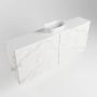 Mondiaz Fowy toiletmeubel 120x50x23cm Carrara mat 1 kraangat wasbak: midden 2 deuren solid surface met blad Melamine kleur wasbak: wit FOWY59025Carraratalc - Thumbnail 2