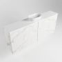Mondiaz Fowy toiletmeubel 120x50x23cm Carrara mat 0 kraangaten wasbak: midden 2 deuren solid surface met blad Melamine kleur wasbak: wit FOWY59028Carraratalc - Thumbnail 2