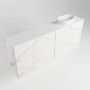 Mondiaz Fowy toiletmeubel 120x50x23cm Carrara mat 1 kraangat wasbak: rechts 2 deuren solid surface met blad Melamine kleur wasbak: wit FOWY59027Carraratalc - Thumbnail 2