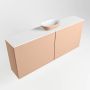 Mondiaz Fowy toiletmeubel 120x50x23cm rosee mat 0 kraangaten wasbak: midden 2 deuren solid surface met blad MDF kleur wasbak: Roze Wit FOWY59028roseerosee - Thumbnail 2