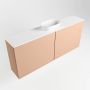 Mondiaz Fowy toiletmeubel 120x50x23cm rosee mat 0 kraangaten wasbak: midden 2 deuren solid surface met blad MDF kleur wasbak: wit FOWY59028roseetalc - Thumbnail 2