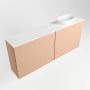 Mondiaz Fowy toiletmeubel 120x50x23cm rosee mat 0 kraangaten wasbak: rechts 2 deuren solid surface met blad MDF kleur wasbak: wit FOWY59030roseetalc - Thumbnail 2