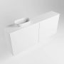Mondiaz Fowy toiletmeubel 120x50x23cm talc mat 1 kraangat wasbak: links 2 deuren solid surface met blad MDF kleur wasbak: wit FOWY59026talctalc - Thumbnail 3