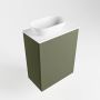 Mondiaz Fowy toiletmeubel 40x50x23cm army mat 1 kraangat wasbak: links 1 deur solid surface met blad MDF kleur wasbak: Wit Zwart FOWY59001armytalc - Thumbnail 4