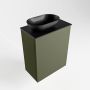 Mondiaz Fowy toiletmeubel 40x50x23cm army mat 1 kraangat wasbak: links 1 deur solid surface met blad MDF kleur wasbak: zwart FOWY59001armyurban - Thumbnail 3