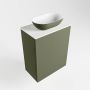Mondiaz Fowy toiletmeubel 40x50x23cm army mat 0 kraangaten wasbak: midden 1 deur solid surface met blad MDF kleur wasbak: Groen Wit FOWY59003armyarmy - Thumbnail 3
