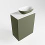 Mondiaz Fowy toiletmeubel 40x50x23cm army mat 1 kraangat wasbak: rechts 1 deur solid surface met blad MDF kleur wasbak: Groen Wit FOWY59002armyarmy - Thumbnail 2