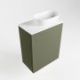 Mondiaz Fowy toiletmeubel 40x50x23cm army mat 1 kraangat wasbak: rechts 1 deur solid surface met blad MDF kleur wasbak: wit FOWY59002armytalc - Thumbnail 3