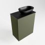 Mondiaz Fowy toiletmeubel 40x50x23cm army mat 1 kraangat wasbak: rechts 1 deur solid surface met blad MDF kleur wasbak: zwart FOWY59002armyurban - Thumbnail 4