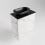 Mondiaz Fowy toiletmeubel 40x50x23cm Carrara mat 1 kraangat wasbak: links 1 deur solid surface met blad Melamine kleur wasbak: zwart FOWY59001Carraraurban - Thumbnail 3