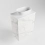 Mondiaz Fowy toiletmeubel 40x50x23cm Carrara mat 0 kraangaten wasbak: midden 1 deur solid surface met blad Melamine kleur wasbak: wit FOWY59003Carraratalc - Thumbnail 3