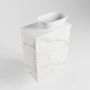 Mondiaz Fowy toiletmeubel 40x50x23cm Carrara mat 1 kraangat wasbak: rechts 1 deur solid surface met blad Melamine kleur wasbak: wit FOWY59002Carraratalc - Thumbnail 3
