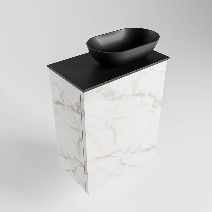 Mondiaz Fowy fonteinmeubel 40cm Carrara Waskom rechts Urban Urban met 1 kraangat