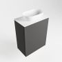 Mondiaz Fowy toiletmeubel 40x50x23cm dark grey mat 0 kraangaten wasbak: midden 1 deur solid surface met blad MDF kleur wasbak: wit FOWY59003darkgreytalc - Thumbnail 2