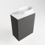 Mondiaz Fowy toiletmeubel 40x50x23cm dark grey mat 1 kraangat wasbak: rechts 1 deur solid surface met blad MDF kleur wasbak: wit FOWY59002darkgreytalc - Thumbnail 2