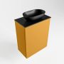 Mondiaz Fowy toiletmeubel 40x50x23cm ocher mat 0 kraangaten wasbak: midden 1 deur solid surface met blad MDF kleur wasbak: zwart FOWY59003ocherurban - Thumbnail 3