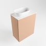 Mondiaz Fowy toiletmeubel 40x50x23cm rosee mat 1 kraangat wasbak: links 1 deur solid surface met blad MDF kleur wasbak: Wit Zwart FOWY59001roseetalc - Thumbnail 2