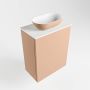 Mondiaz Fowy toiletmeubel 40x50x23cm rosee mat 0 kraangaten wasbak: midden 1 deur solid surface met blad MDF kleur wasbak: Roze Wit FOWY59003roseerosee - Thumbnail 3