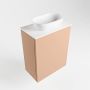 Mondiaz Fowy toiletmeubel 40x50x23cm rosee mat 0 kraangaten wasbak: midden 1 deur solid surface met blad MDF kleur wasbak: wit FOWY59003roseetalc - Thumbnail 3