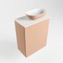 Mondiaz Fowy toiletmeubel 40x50x23cm rosee mat 1 kraangat wasbak: rechts 1 deur solid surface met blad MDF kleur wasbak: Roze Wit FOWY59002roseerosee - Thumbnail 2