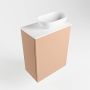 Mondiaz Fowy toiletmeubel 40x50x23cm rosee mat 1 kraangat wasbak: rechts 1 deur solid surface met blad MDF kleur wasbak: wit FOWY59002roseetalc - Thumbnail 2