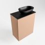 Mondiaz Fowy toiletmeubel 40x50x23cm rosee mat 1 kraangat wasbak: rechts 1 deur solid surface met blad MDF kleur wasbak: zwart FOWY59002roseeurban - Thumbnail 3