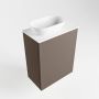 Mondiaz Fowy toiletmeubel 40x50x23cm smoke mat 1 kraangat wasbak: links 1 deur solid surface met blad MDF kleur wasbak: Wit Zwart FOWY59001smoketalc - Thumbnail 3