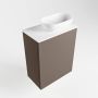 Mondiaz Fowy toiletmeubel 40x50x23cm smoke mat 1 kraangat wasbak: rechts 1 deur solid surface met blad MDF kleur wasbak: wit FOWY59002smoketalc - Thumbnail 2