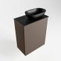 Mondiaz Fowy toiletmeubel 40x50x23cm smoke mat 1 kraangat wasbak: rechts 1 deur solid surface met blad MDF kleur wasbak: zwart FOWY59002smokeurban - Thumbnail 3