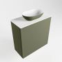 Mondiaz Fowy toiletmeubel 50x50x23cm army mat 0 kraangaten wasbak: midden 1 deur solid surface met blad MDF kleur wasbak: Groen Wit FOWY59006armyarmy - Thumbnail 2