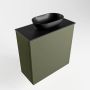 Mondiaz Fowy toiletmeubel 50x50x23cm army mat 0 kraangaten wasbak: midden 1 deur solid surface met blad MDF kleur wasbak: zwart FOWY59006armyurban - Thumbnail 4