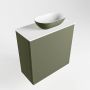 Mondiaz Fowy toiletmeubel 50x50x23cm army mat 1 kraangat wasbak: rechts 1 deur solid surface met blad MDF kleur wasbak: Groen Wit FOWY59005armyarmy - Thumbnail 2