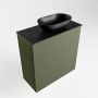 Mondiaz Fowy toiletmeubel 50x50x23cm army mat 1 kraangat wasbak: rechts 1 deur solid surface met blad MDF kleur wasbak: zwart FOWY59005armyurban - Thumbnail 4