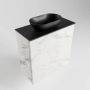 Mondiaz Fowy toiletmeubel 50x50x23cm Carrara mat 1 kraangat wasbak: links 1 deur solid surface met blad Melamine kleur wasbak: zwart FOWY59004Carraraurban - Thumbnail 2