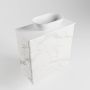 Mondiaz Fowy toiletmeubel 50x50x23cm Carrara mat 0 kraangaten wasbak: midden 1 deur solid surface met blad Melamine kleur wasbak: wit FOWY59006Carraratalc - Thumbnail 3