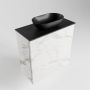 Mondiaz Fowy toiletmeubel 50x50x23cm Carrara mat 0 kraangaten wasbak: midden 1 deur solid surface met blad Melamine kleur wasbak: zwart FOWY59006Carraraurban - Thumbnail 2