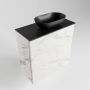 Mondiaz Fowy toiletmeubel 50x50x23cm Carrara mat 1 kraangat wasbak: rechts 1 deur solid surface met blad Melamine kleur wasbak: zwart FOWY59005Carraraurban - Thumbnail 3