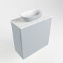 Mondiaz Fowy toiletmeubel 50x50x23cm clay mat 1 kraangat wasbak: links 1 deur solid surface met blad MDF kleur wasbak: Bruin Wit FOWY59004clayclay - Thumbnail 2
