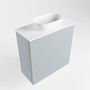 Mondiaz Fowy toiletmeubel 50x50x23cm clay mat 0 kraangaten wasbak: midden 1 deur solid surface met blad MDF kleur wasbak: wit FOWY59006claytalc - Thumbnail 2