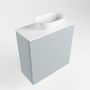 Mondiaz Fowy toiletmeubel 50x50x23cm clay mat 1 kraangat wasbak: rechts 1 deur solid surface met blad MDF kleur wasbak: wit FOWY59005claytalc - Thumbnail 2
