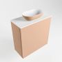 Mondiaz Fowy toiletmeubel 50x50x23cm rosee mat 0 kraangaten wasbak: midden 1 deur solid surface met blad MDF kleur wasbak: Roze Wit FOWY59006roseerosee - Thumbnail 2