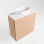 Mondiaz Fowy toiletmeubel 50x50x23cm rosee mat 0 kraangaten wasbak: midden 1 deur solid surface met blad MDF kleur wasbak: wit FOWY59006roseetalc - Thumbnail 2