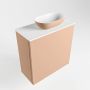 Mondiaz Fowy toiletmeubel 50x50x23cm rosee mat 1 kraangat wasbak: rechts 1 deur solid surface met blad MDF kleur wasbak: Roze Wit FOWY59005roseerosee - Thumbnail 3